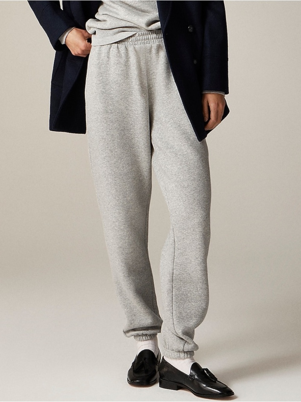 J Crew Heritage Fleece Jogger Sweat Pant Size Small Hthr Grey Sweats $98 CF420